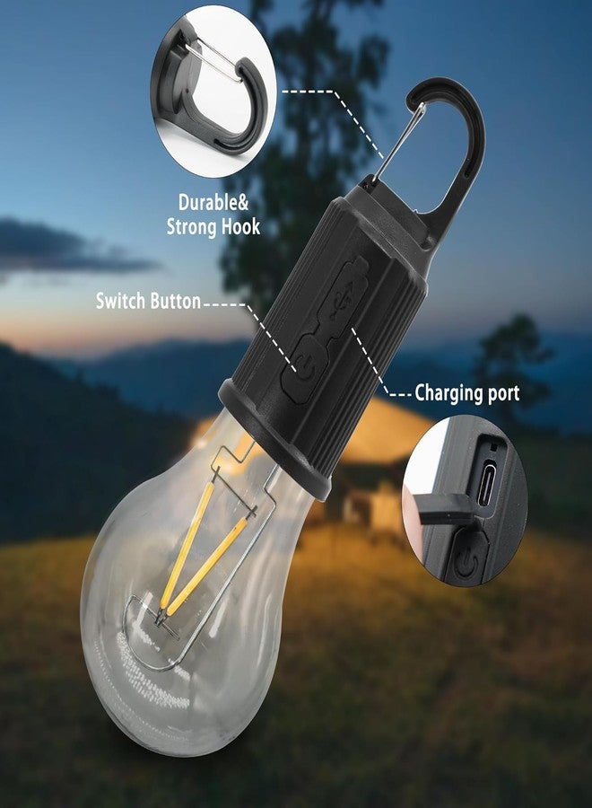 WELLUCK Rechargeable Camping Hanging Bulb, Waterproof LED Tent Light with USB Cable, 3 Modes Hanging Camping Lantern, Hanging Lamp for Hiking, Emergency, Household (Multi, Medium) - Image 2